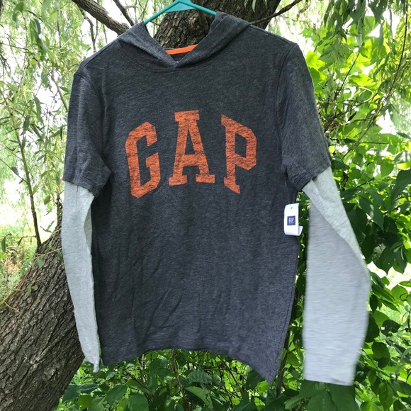 ☀5/20$!! NWT GAP Kids Hooded Shirt - Picture 1 of 10